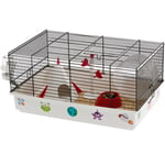 ferplast Ferplast Cage pour Hamsters CRICETI 9 Space, Cage en Métal et Plastique Peint, Autocollants et Accessoires Inclus, 46 x 29,5 x h 23 cm.