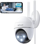 5MP 360° Camera Surveillance WiFi Extérieure, Caméra IP Exterieur avec 24/7 Enregistrement, Vision Nocturne Couleur, Détection Humaine, Audio Bidirectionnel, Sirène et Alarme Lumineuse