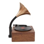 Portable Speaker Wood Grain Record Player Shape Stereo Speaker