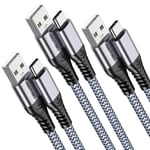 Câble USB A vers USB C 3.1A, [1M, Lot de 3] Câble USB C Charge Rapide, Cable USB Type C Cordon Chargeur Tressé Pour iPhone 16/15 Plus Pro Max, Samsung Galaxy S20 S10 S9 S8, Google Pixel 2 XL