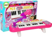 Lean Sport Keyboard Pianinko 24 Tangenter Usb Mikrofon Rosa