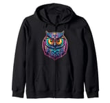 Owl Artwork Animal Lovers Bird Art Animal Owl Zip Hoodie