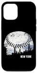 Coque pour iPhone 14 Pro Grattoir à ciel vintage Baseball New York City Nuages