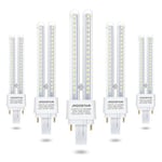 Aigostar - Pack de 5 ampoules LED PLC 2U de 11W. G24d-3, Lumière blanche froide 6500K, 1070 lumens