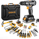 Cordless Drill Tool Kit Set:  20V Power Drill Tool Box with Battery Electric Dri