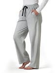 LAPASA Pantalon de Pyjama Femme 100% Flanelle de Coton Bas de Pyjama ou d'Intérieur Automne/Hiver L74 Gris Clair (Flanelle) XXL