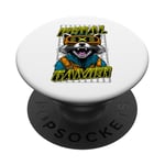 Feral Gamer Funny Raton laveur Cyberpunk VR Gaming Animal sauvage PopSockets PopGrip Adhésif