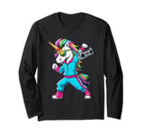 Unicorn in the 80s with Cassette Recorder Long Sleeve T-Shirt