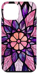 iPhone 12 mini Purple Stained Glass Design Floral Elegant Artistic Pattern Case