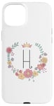 Coque pour iPhone 15 Plus Cadeau personalisé pour fillettes thème princesses lettre H