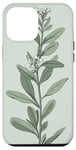 iPhone 12 Pro Max Leaves Botanical Plant Line Art Sage Green Wildflower Floral Case