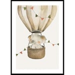 Poster Gallerix Elephant In Hot Air Balloon