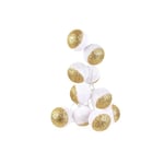 GUIRLANDE BOULE 6CM 10 LED 192CM BICOLORE BLANC OR