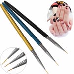 Nail Art Liner Brushes Pens UV Gel Polish Paint Drawing Liner Brush 3pcs set