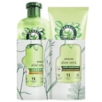 Herbal Essences Apaise Shampoing Hydratant 250ml Et Après-shampoing 200ml Aloe Vera - Hydrate, Nettoie et Nourrit Les Cheveux Très Secs. Parfum Jasmin, Végan