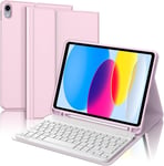 Étui Avec Clavier Pour Ipad 10 Génération, Clavier Ipad 10 Gen 2022 10,9 Pouces Avec Bluetooth, Coque Clavier Magnétique Amovible Avec Disposition Qwerty Italienne Pour Ipad 10 10,9"", Or Rose