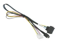 Supermicro - Intern Sas-Kabel - Oculink (Hane) Till 4 Pin Intern Effekt, U.2 (Sff-8639) (Hane) - 55 Cm - Sprintlåsning