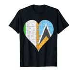 Irish St Lucian Flag Heart T-Shirt