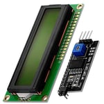 AZDelivery Display Module Vert LCD HD44780 16x2 avec Interface I2C 2x16 Caractères de Couleur Noire Compatible avec Arduino et Raspberry Pi incluant Un E-Book!