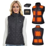 Topdot Gilet Chauffant Femme Avec Batterie 16000 Mah 7,4 V Incluse - 10 Zones De Chauffage, Veste Chauffante Avec 3 Niveaux De TempéRature,Chauffage Veste Sans Manche Chauffante,M