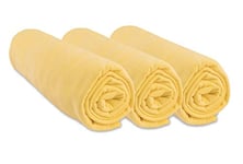 Lot de 3 Draps Housse 40x80 cm Extensible pour 40x90 Couffin Berceau Nacelle 40 x 80 | 100% Coton | Jaune Paille | Respirant | Sommeil sain | Marque Easy Dort | Certifié Oeko Tex | Fabriqué en Europe