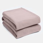 Dreamscene Warm Polar Fleece Throw Over Super Soft Luxury Sofa Bed Garden Blanket, Blush Pink - 120 x 150 cm