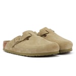 Birkenstock Unisex Boston Suede Faded Khaki Grey Clogs - Size EU 46