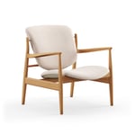 House of Finn Juhl - France Chair, Dark oiled oak, Cat. 2 Hallingdal 65 - 103 - Lenestoler - Finn Juhl - Beige,Tre farget,Grå - Tre/Tekstilmateriale