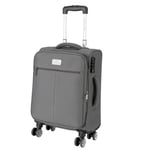 Featherstone 8 Wheel Soft Cabin-Size Suitcase - Grey Small