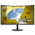 KOORUI Écran PC Incurvé - Dalle VA 23.6 Pouces, Résolution FHD (1920 x 1080), 1800R, 60Hz, 5ms, HDMI, VGA, Réglage de l’Inclinaison, Angle de Vision de 178°, Ecran pc Gamer Incurvé, Noir, 24N5C