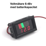 Voltmätare 4-60v DC med batterikapacitet bil båt husvagn husbil Svart