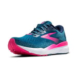 Brooks Femme Ghost 16 GTX Sneaker, Moroccan Blue Pink Yellow, 41 EU