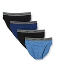 Athena Men's Basic Cotton Briefs Boxer Shorts, Multicolor (Blue/Black/China Blue/Black), XL (Pack of 4)