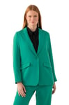 Ulla Popken Femme Grandes Tailles Blazer avec col à Revers, Poches à Rabat et Fermeture 1 Bouton Vert Turquoise 58 811944451-56