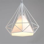 Wottes - Lustre Suspension Moderne Forme Diamant Lampe Suspension Abat-jour en Métal E27 pour Chambre Salon Salle à Manger Blanc