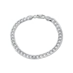 Amazon Essentials Bracelet gourmette à maille carrée en argent sterling à taille diamantée 20 cm