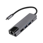 5 En 1 Usb 3.1 Type C Hub Usb 3.0 4K Hdmi Adaptateur Rj45 Chargeur Formacbook BT137