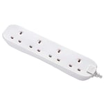 Masterplug BFG110N-MP Four Socket Long Extension Lead, 1 Metre, White