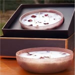 Oscar And Bromley Glass Bowl Rose Scented Candle Gift set Cream Colour D08878/D