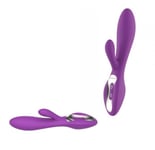 Vibromasseur double vaginal gode vibrant stimulateur clitoris phallo en silicone