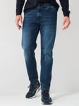 BOSS ReMaine Bo Regular Fit Soft Motion Jeans - Dark Wash, Dark Wash, Size 34, Inside Leg Regular, Men