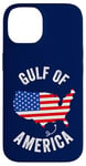 Coque pour iPhone 14 Golfe des États-Unis Amérique Carte drôle Golfe du Mexique Drapeau USA 4 juillet