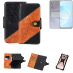 Sleeve for Realme 10 Wallet Case Cover Bumper black Brown 