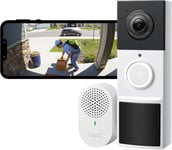 Premium Wireless Doorbell Camera, 2K 3MP Battery-Powered Video Doorbell, 160