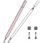 Stylus-penna för iPad 2-pack, 2-i-1-skiva Stylus-pennor för pekskärmar, kapacitiv penna med magnetisk cap, kompatibel med iPad iPhone Pro Android