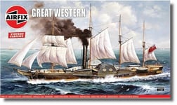 Airfix Vintage Classics Set - A08252V Great Western - Plastic Model Ship Kits for Adults & Children 8+, Set Includes 208 Pieces - 1:180 Scale Model Ship Set