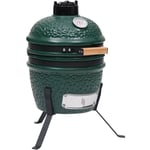 Barbecue à fumoir Kamado 2-en-1 Céramique 56 cm Vert