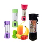 2 St Portabla Usb Blender 6 Blads 380ml - Färger Svart & Lila