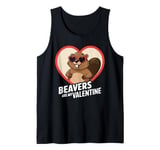 Beavers Are My Valentine Cute Beaver Heart Valentines Day Tank Top