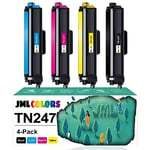 JMLCOLORS TN247 TN-243CMYK Toner Value Pack Replacement for Brother TN-247 TN243CMYK For MFC-L3750CDW MFC-L3770CDW MFC-L3710CW DCP-L3550CDW DCP-L3510CDW HL-L3210CW HL-L3230CDW HL-L3270CDW (4-Pack)